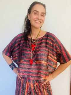 Camiseta Morcego Cetim Paul Klee Vermelho - comprar online