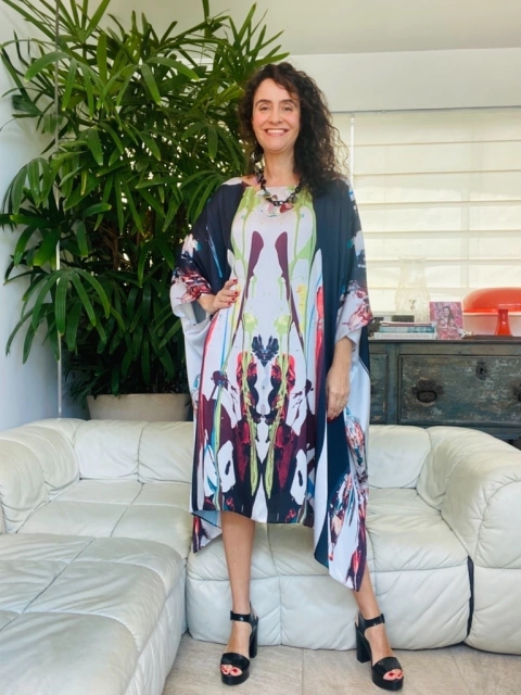 Vestido Maxi Curto Cetim Ganesha