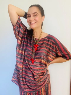 Camiseta Morcego Cetim Paul Klee Vermelho - comprar online