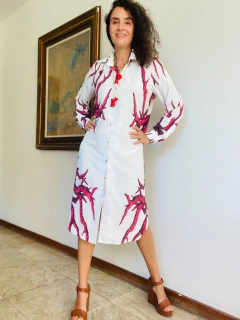 Vestido Chemise Crepe Coral - comprar online