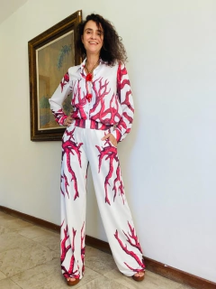 Image of Calça Reta Jersey Coral