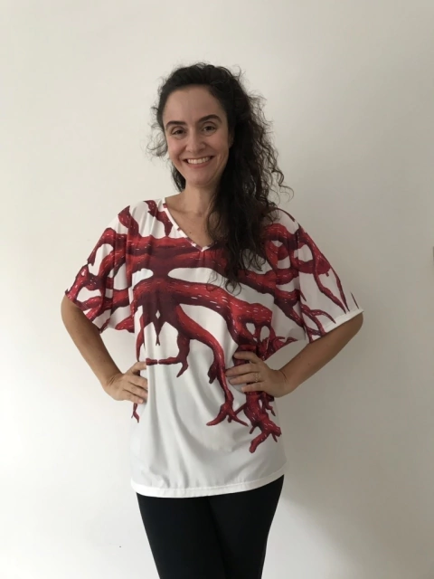 Camiseta Morcego V Jersey Coral 