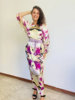 Vestido Maxi Longo Cetim Orquidea Branco - online store