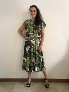 Saia Midi Evasê Jersey Bananeira - buy online