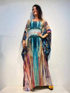 Vestido Plissado Longo Crepe Munch na internet