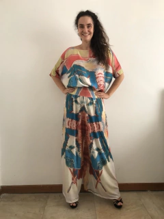 Calça Evasê Jersey Moinho