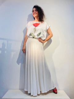 Saia Longa Evasê Jersey Branca - buy online