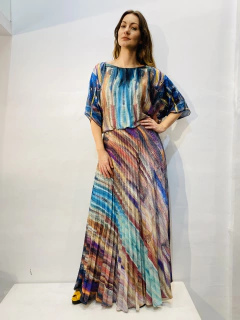 Vestido Morcego Saia Plissada Crepe Munch - buy online