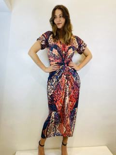 Vestido Torcido Longo Jersey Leque - comprar online