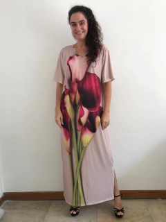 Vestido Longo Básico Jersey Calla Vermelha - buy online