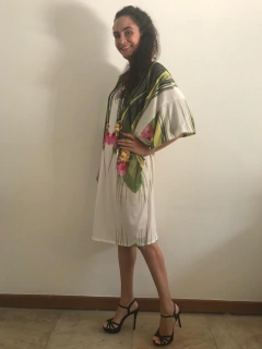 Vestido T Gola V Jersey Folhagem on internet