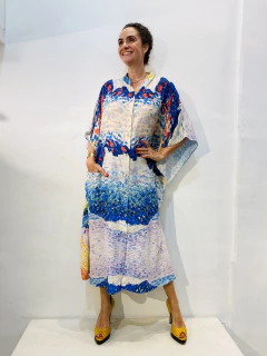 Vestido Chemise Bolso Crepe Mar on internet