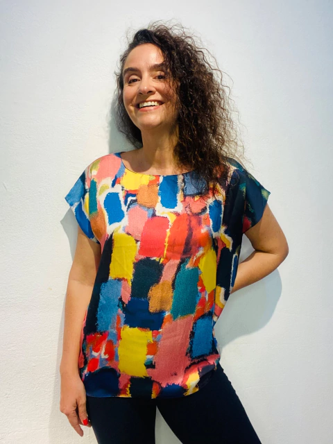 Camiseta Kaftan Cetim Fabienne