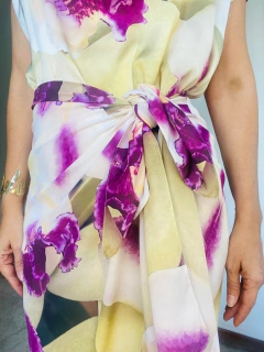 Saia Pareô Curta Crepe Orquídea Branco