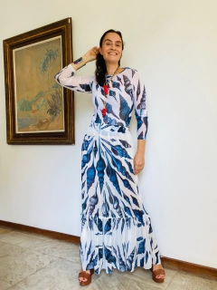 Blusa Pele Tule Concha Azul