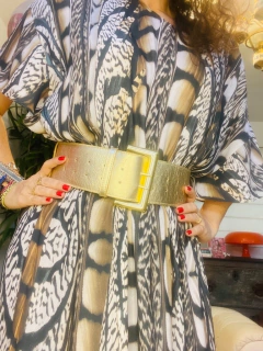 Cinto Fivela Maxi Couro Ouro