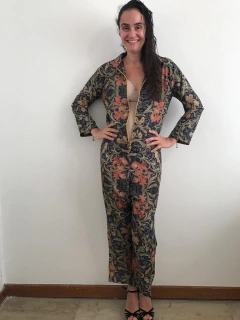 Macacão Zíper Crepe Orquídea