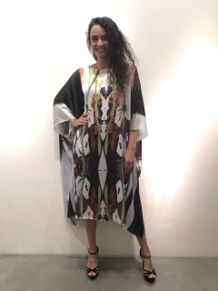 Vestido Maxi Curto Cetim Ganesha