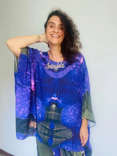 Camiseta Plissada Crepe Orquídea Roxo - comprar online