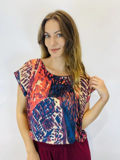 Camiseta Kaftan Cetim Leque na internet