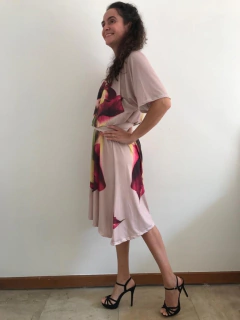 Vestido Morcego Evasê Jersey Calla Vermelha na internet