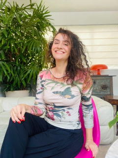 Blusa Fit 3/4 Jersey Pássaros Oriente - ALESSA