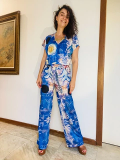 Camiseta Cropped Jersey Paul Klee Azul - comprar online