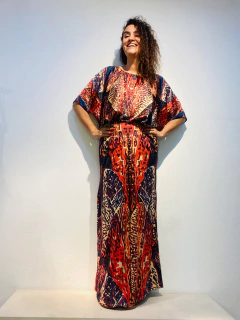 Calça Evasê Jersey Leques