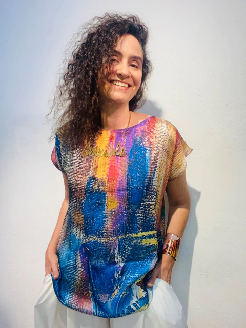 Camiseta Kaftan Cetim Munch