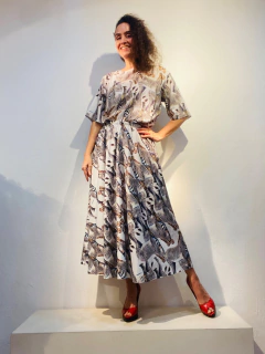 Saia Evasê Tafetá Zebra - comprar online