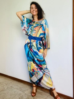 Image of Vestido Maxi Longo Cetim Kandinsky