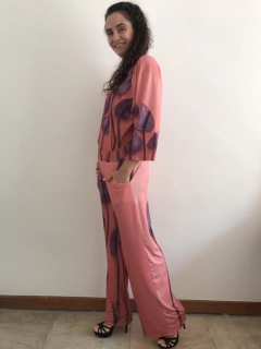 Calça Reta Jersey Antúrio Rosa na internet