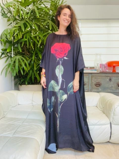 Vestido Maxi Longo Rosa Única Preto na internet