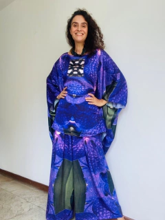 Calça Evasê Jersey Orquidario Roxo on internet