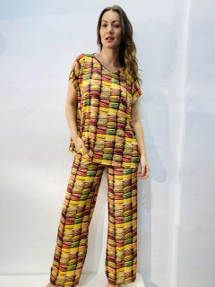 Calça Reta Jersey Macarron - loja online