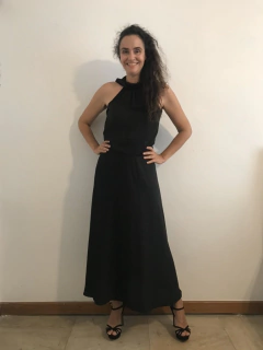 Vestido Frente Única Cetim Preto