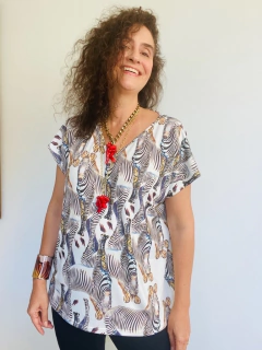 Camiseta Kaftan V Jersey Zebra - comprar online