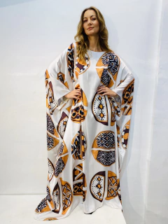 Vestido Maxi Longo Cetim Indigena - ALESSA