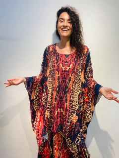 Camiseta Plissada Crepe Leque