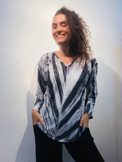 Blusa Manga 3/4 Jersey Folha Listra - buy online