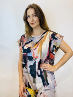 Camiseta Kaftan Cetim Grey