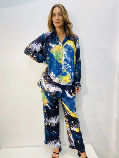 Camisa Social Crepe Mundo