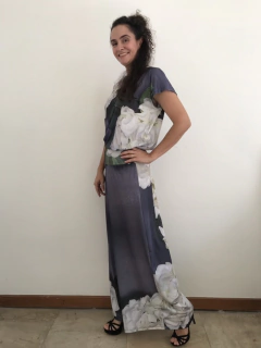 Calça Evasê Jersey Hortênsia Cinza on internet