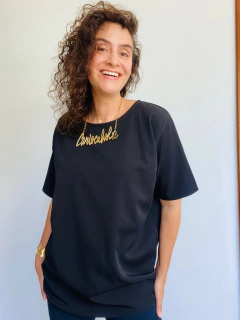 Camiseta Básica Crepe Preto