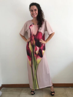 Vestido Longo Básico Jersey Calla Vermelha