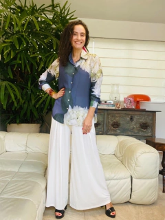 Camisa Social Crepe Hortênsia Cinza - comprar online