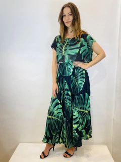 Saia Plissada Crepe Costela de Adão - ALESSA