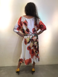 Saia Midi Evasê Jersey Rosa Ocre - buy online