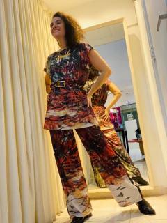 Camiseta Kaftan Longa Jersey Monet Vermelho na internet