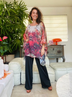 Camiseta Maxi Cetim Monet Vermelho on internet